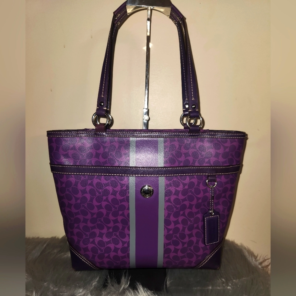 Purple Coach Tote Bag